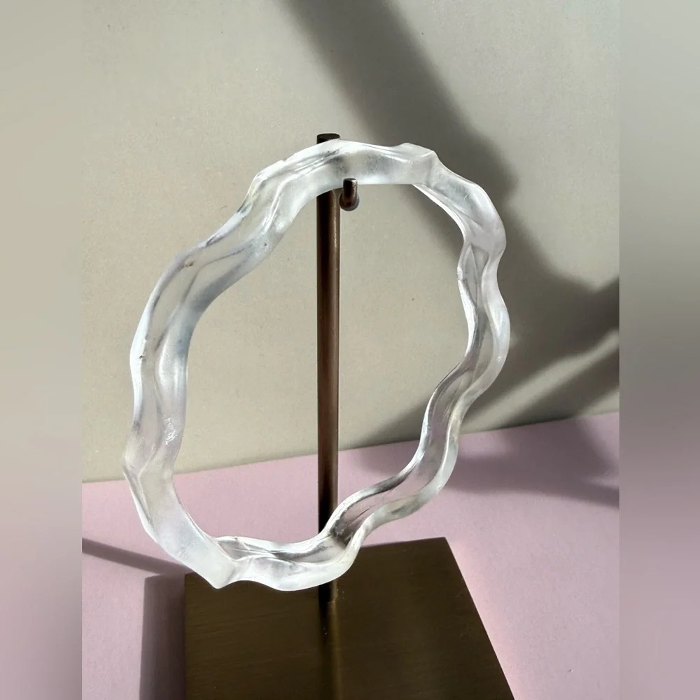 Clear Sculptural Resin Bangle Bracelet
